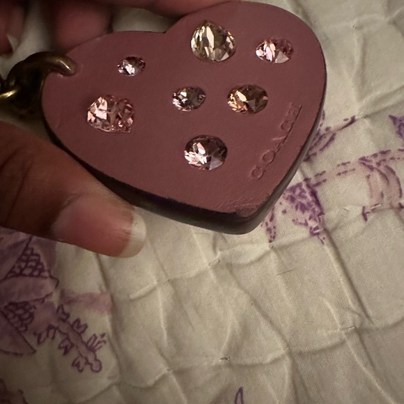 Coach Embellished Heart Bag Charm - Picture 2 of 3